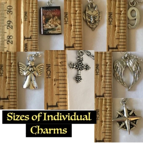 Dante's Inferno Handmade Literature Necklace, Book Cover, Devil, Angel, Cross, 9 - Picture 13 of 15